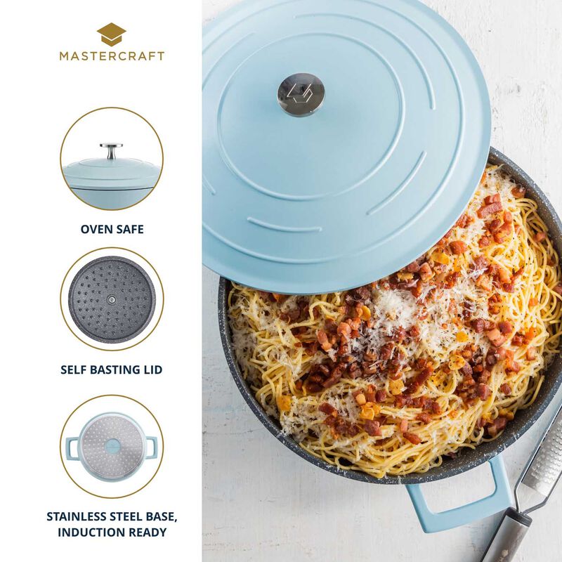 MasterCraft Cast Aluminium Casserole Dish Gift Boxed 24cm - Sky Blue image number 2